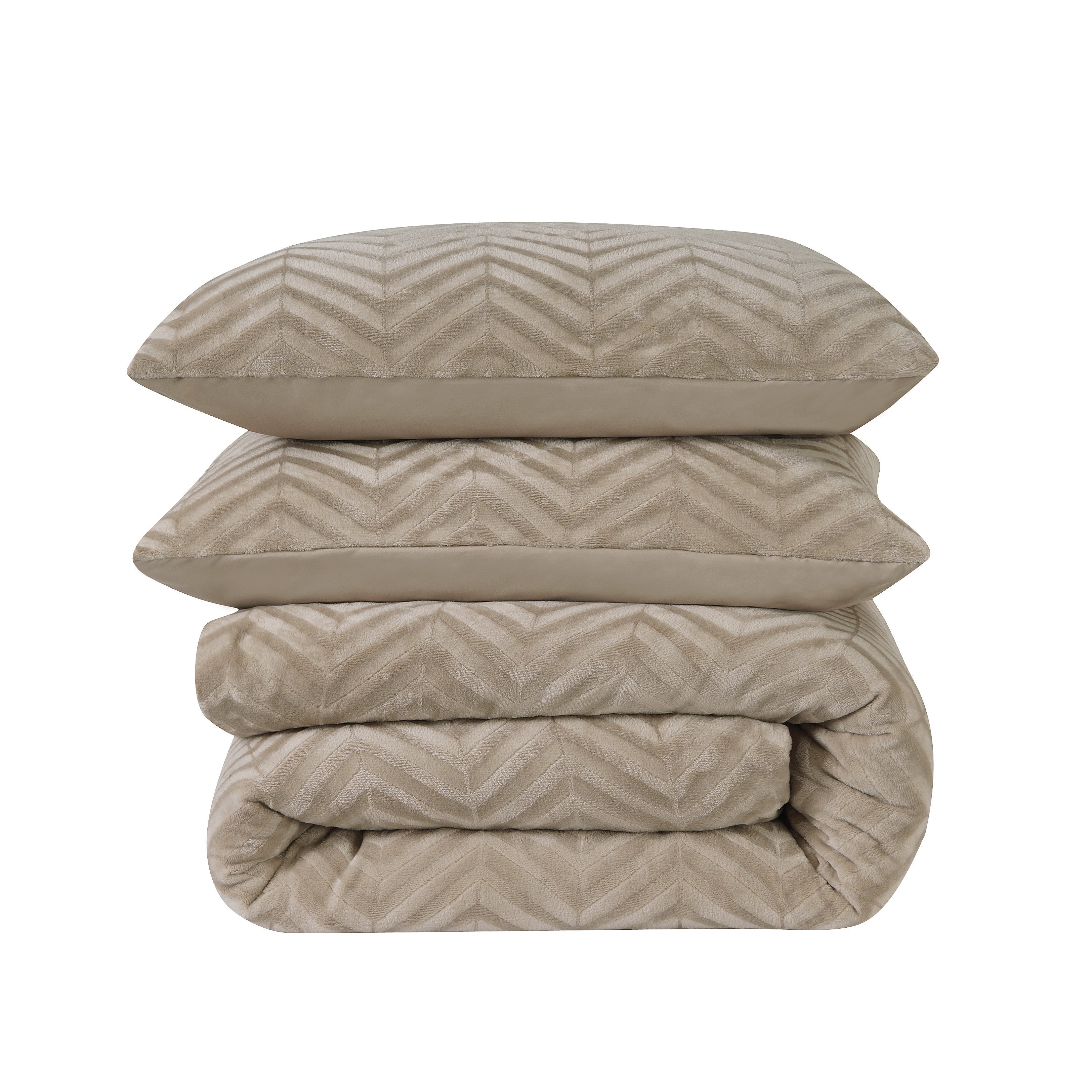 NordDream Teddy Chevron pussilakana taupe 140x200/220 teddy