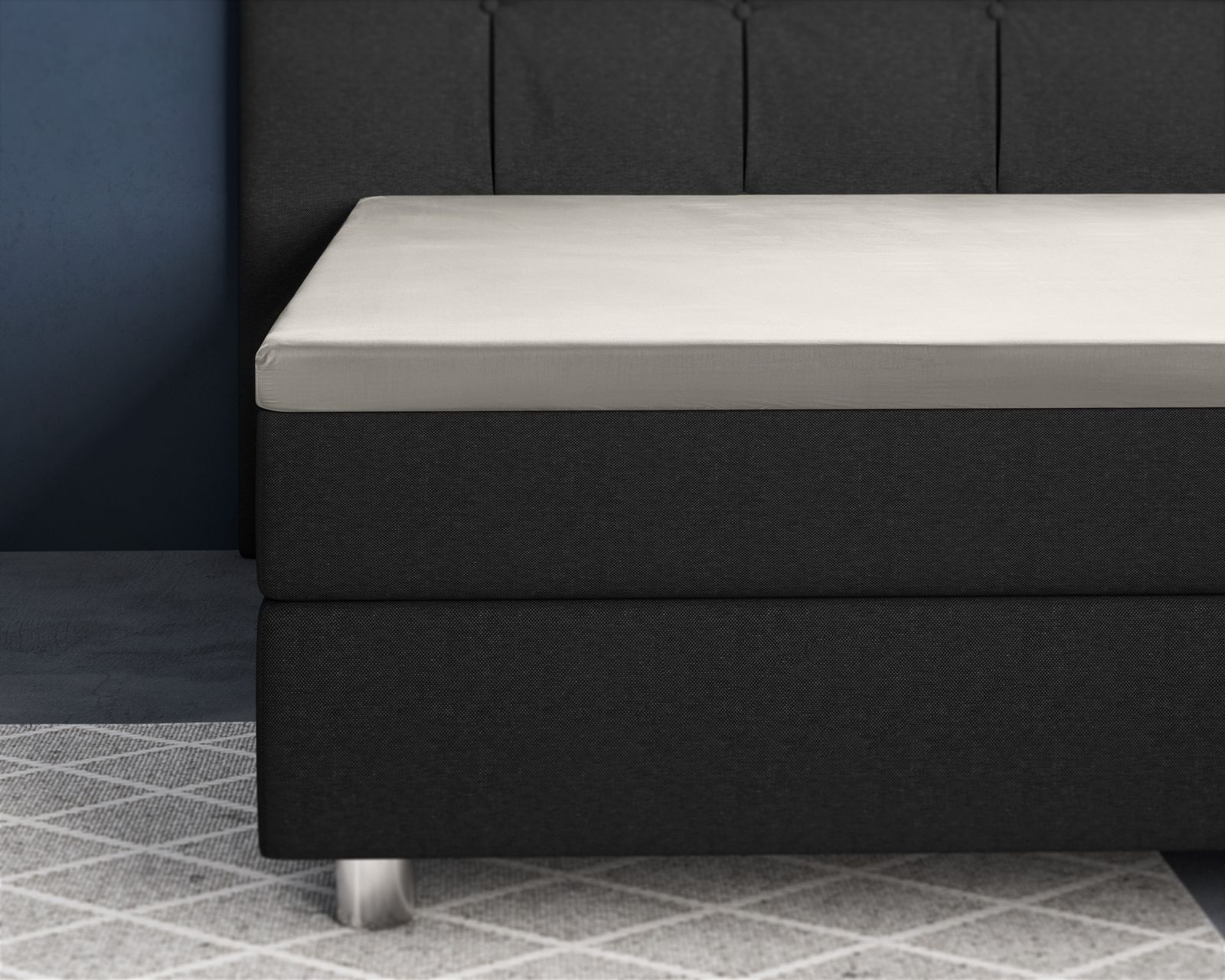 NordDream Satiini topper-aluslakana 90x200 kerma puuvilla
