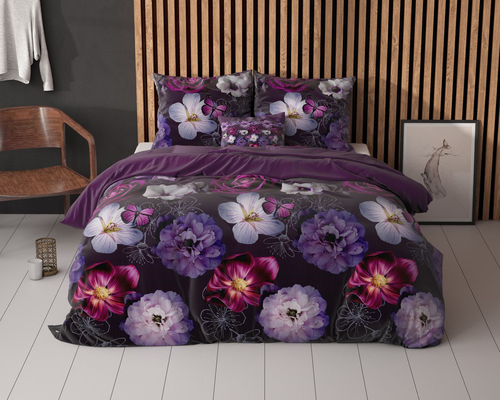 NordDream Elegance Magic Flower pussilakanasetti violetti 200x200