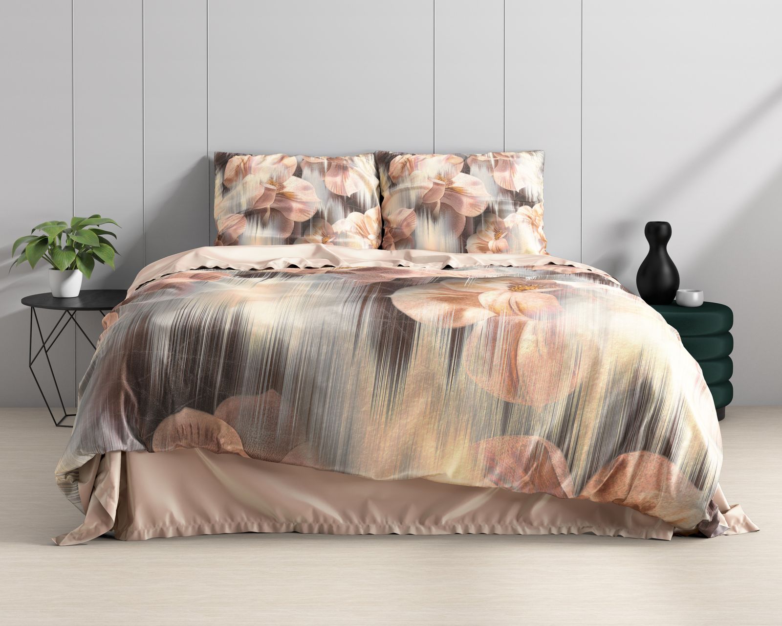 NordDream Wild Satijn Dreamy pussilakana hiekka 140x200 satiini