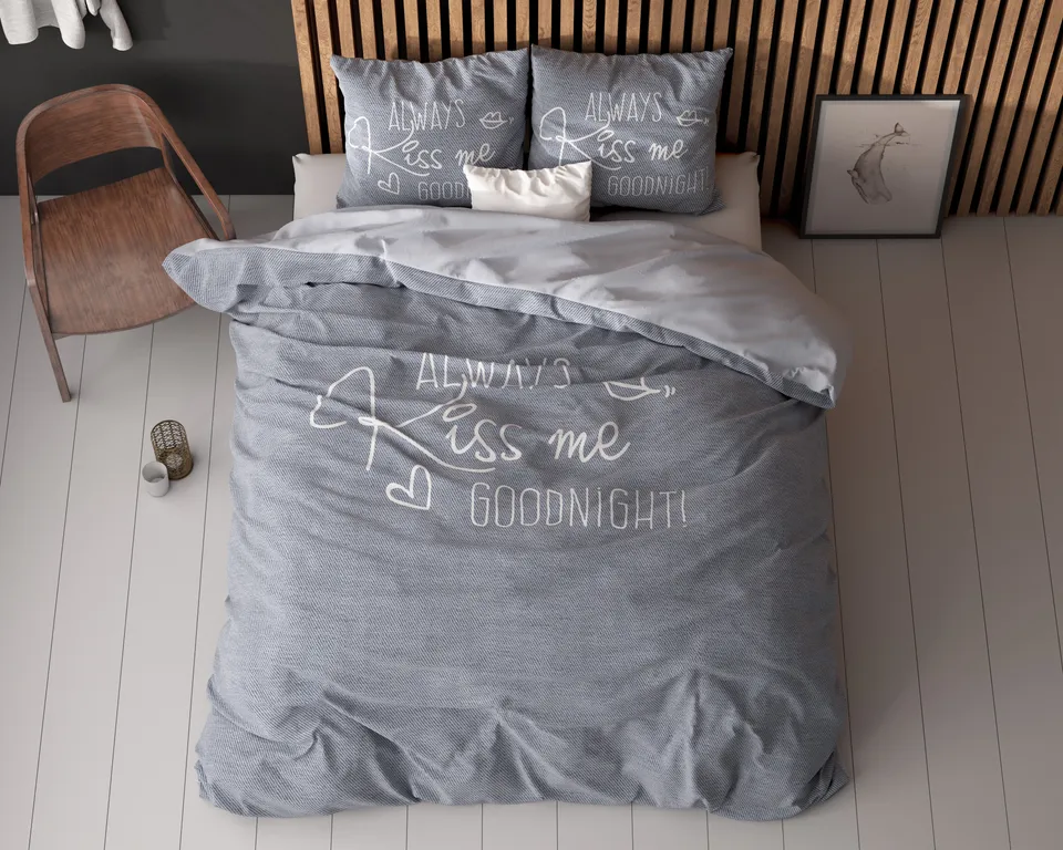 NordDream Essentials Kiss Me pussilakana 140x200/220 sininen
