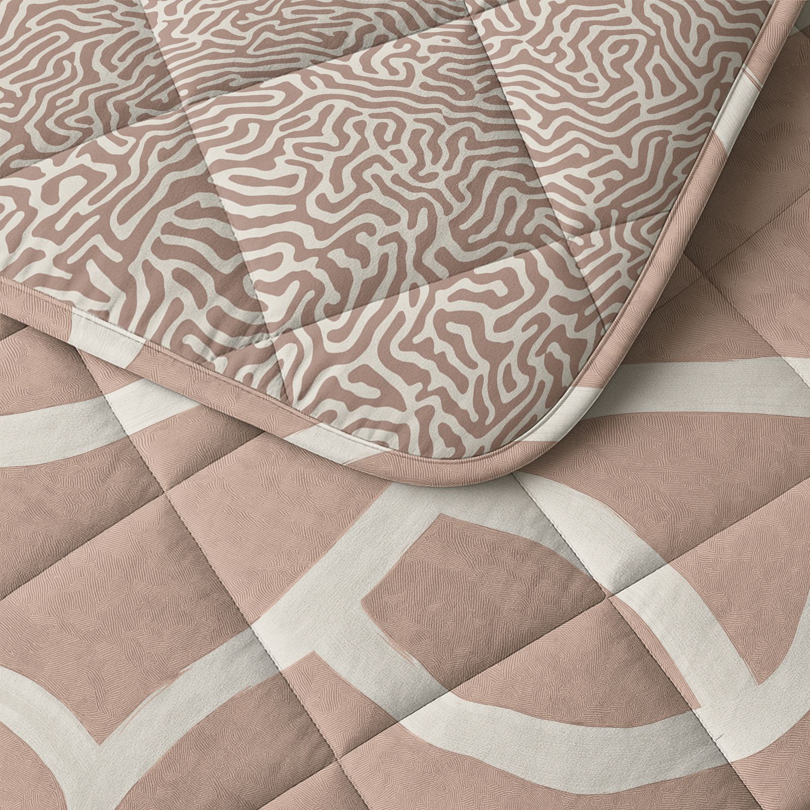 NordDream Lazy pussilakanaton peitto Shapes hiekka 240x220 cm
